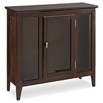 Leick Home 10000-CH One Door Entryway Curio Cabinet with Interior Light, Glass Adjustable Shelf, Chocolate Oak