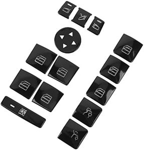 14Pcs Window Panel Button Cover, Car Window Button Trim Power Window Switch Button Decal Replacement for Benz BClass CClass