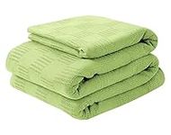 Avalon 100% Cotton Blankets Twin Size, 72x90 Inches 350 GSM, Soft Breathable Blanket, Lightweight Thermal Blankets Twin Size, Perfect for Layering Any Bed for All Season (Sage Green)