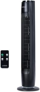 LIVIVO 32" Tower Fan with Remote - Timer Ultra Slim and Quiet and Powerful - Free Standing 45W Electric Fan with 3 Speed Settings and 90 Degree Oscillation Function (Black)
