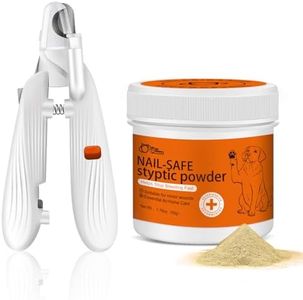 PAW PLANET Styptic Powder & LED Nail Clippers Kit for Dogs & Cats, 1.76oz Fast Acting Blood Stop Powder,Safe Grooming and First Aid Kit for Dark Nails & Minor Cuts