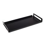 YEDY Stainless Steel Serving Tray | Small 35cm X 16cm | Steel Tray for Kitchen Metal Tray Rectangular Tray Food Serving Tray Kitchen Tray Steel Tray Black Tray for Serving (Black, Small)