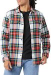 Amazon Essentials Men's Regular-Fit Long-Sleeve Two-Pocket Flannel Shirt, Red White Tartan Plaid, Large