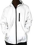 NewL Men Reflective Coat Hooded Windbreaker Fashion Runing Pocket Jacket (3XL)