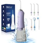 H2ofloss Water Dental Flosser Teeth Pick -Portable Oral Irrigator with 5 Modes, Rechargeable IPX7 Waterproof Orthodontic Teeth Cleaner Pick Cordless for Home Travel-300ml Water Tank (Lavender)