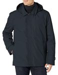 Cole Haan Signature Men's Classic 29" Hooded City Rain Jacket, Navy, Medium