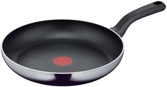 Tefal D52606 Resist Bratpfanne 28 cm | sichere Titanium Antihaftversiegelung | Thermo-Signal Temperaturindikator | leichte Reinigung | Flame Protect-Technologie | Schwarz