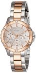 GUESS Stainless Steel Fashion Analog Rose Gold Dial Women's Watch-W0443L4, Band Color-Two-Tone