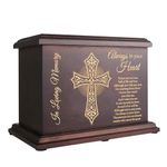 Cremation Memorial Urns for Human Ashes Adult Male Female, Wooden Urns Box and Casket for Ashes Men Women Child, Large Burial Funeral Urns for Ashes, Holds Up to 270 LBS