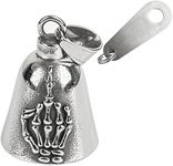 Omoojee Motorcycle Bell for Luck, Middle Finger Bell with Hanger, Drive Safe For Bikers Riders, Steel Color, Medium