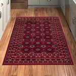 renoazul® Thick Living Room Traditional Rug With Jute Backing, Tagab 160x230 cm, Red, Soft Pile Area Rugs For Lounge, Dining Room And Bedroom Rug.