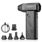 Compressed Air Duster,130000RPM Electric Air Duster Brushless Motor with Adjustable Stepless Speed, Fast Charging Rechargeable Cordless Air Blower for PC,Car,Keyboard,Pet,Home & Outdoor