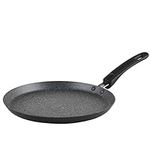 Russell Hobbs RH02852EU7 Metallic Marble Crepe and Pancake Frying Pan - 25cm/9.8" Non-Stick Flat Skillet Pan for Omelette, Chapati, Roti, Induction Hob Suitable, Soft Grip Handle, Forged Aluminium