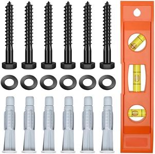 EASTPUK Lag Bolts for TV Wall Mount, TV Mount Screws Kit with M8x65mm Lag Screws, Drywall Anchors, Washers, Bubble Level Hardware Kit for Wood Stud Brick Concrete