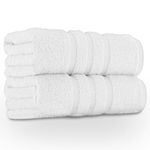 GC GAVENO CAVAILIA 550 GSM Jumbo White Bath Sheets Towels Large 2Pk | Quick Dry & Highly Absorbent Extra Large Bath Sheets Cotton Towels Set | Hotel Quality Towel Super Jumbo Bath Sheet (100x180 Cm)