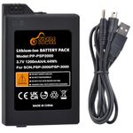 Pickle Power PSP 3000/2000 Battery with PSP Charger Cable for PSP 3000 / PSP Slim 2000 PSP-S110,PSP-2001, PSP-3000, PSP-3001, PSP-3002, PSP-3004, PSP Slim Console