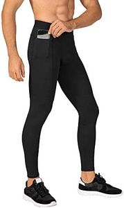 WRAGCFM Men's Compression Pants Workout Athletic Leggings Running Gym Tights with Pockets, Black, X-Large