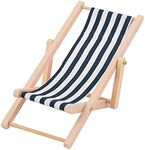 SXFSE Dollhouse Decoration, Mini Wooden Folding Beach Sunbath Chair Longue Deck Chair Craft Dollhouse Accessories