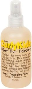 CurlyKids Super Hair Detangler Spray for Curly Hair - Effortless Knot Removal, Frizz-Free Curls & Smooth Styling - Haircare for Curly, Kinky, Coily & Wavy Hair - Safe & Gentle Formula for Kids - 6oz