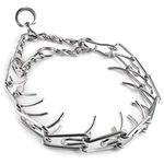Pups&Pets 20 Inch Chrome Plated Prong Dog Training Collar, Pet Pinch Collar - No-Pull Collar for Dogs