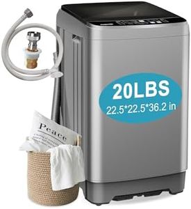 20lbs Portable Washing Machine, Fully Automatic Laundry Washer with LED Display, 10 Programs & 8 Water Levels, Top Load Clothes Washer for Apartment, Dorm, Grey
