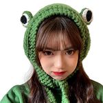 Tocwick Frog Hat Knitted Frog Hat Crochet Headband Cute Outdoors Big Eye Frog Cap Ear Protective Festival Cosplay Hat Women Girls