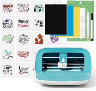 Likcut Vinyl Cutting Machine, Mini Portable Sticker Maker with Built-in Storage, die Cutting Machine for Vinyl, HTV, Cardstock, Included Cutting Mat, Pen, Vinyl Bundle, Weeding Tool, Blue