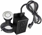 Strictly Sinks Dual Outlet Garbage Disposal Air Switch Kit – Sink Top Waste Disposer Control Box with Stainless Steel Push Button, 15A, 125/250V, for Kitchen Sink/Countertop (Polished Chrome)