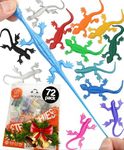 UpBrands 72 Super Stretchy Lizards Toys 3 Inches Bulk Set, 12 Colors, Kit for Birthday Party Favors for Kids, Goodie Bags, Easter Egg Basket Stuffers, Pinata Filler, Small Students Rewards