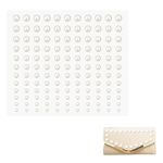 Pearl Stickers, 2PCS Flat Back Face Pearl Mixed Size Hair Pearls Stick on Pearl Self-Adhesive Back Nail Pearl Sticker Sheets for Face Makeup Nail Art DIY Cell Phone Scrapbooking Embellishments