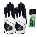 ProsourceFit Zero Friction Junior Synthetic Left Hand Golf Gloves 2 Pack, One Size, White