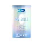 Durex Invisible, Ultimate Thin, Condoms, XL, 8 ct, Blue