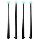 4 Pieces Light-Up Wand Magic Light and Sound Toy Wizard Wands, Illuminating Wand, Costume Accessory for Halloween Party Cosplay Masquerade (Black)