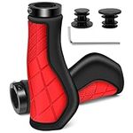 REETEE Bike Handlebar Grips Non-Slip Rubber Bicycles Grips with Aluminum Lock, Ergonomic MTB Grips 22.2 mm Universal Cycling Grips Mountain Bike Hand Grip for BMX/Bicycle/Scooter (red)