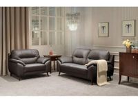 FIKRA Amish Comfortable Luxury Modern 2+1 Leatherette 3 Seater Black Sofa Set for Living Room, Lounge, Hall, Home Office