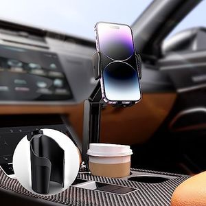 TAZENI 2 in 1 Cup Holder Phone Mount for Car Bottle Friendly Cup Phone Holder for Car Height Adjustable Phone Holder Car Cupholder Easy Install & Sturdy & Durable Fit All 4-7‘’ iPhone Android