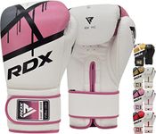 RDX Boxing Gloves EGO, Sparring Muay Thai Kickboxing Pro Heavy Training, Maya Hide Leather, Ventilated Palm, Long Wrist Support, Punching Bag Pads Workout, MMA Gym Fitness, Men Women 8 10 12 14 16oz