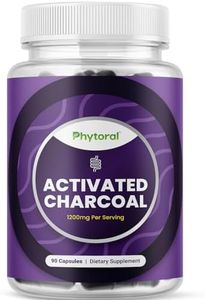 Extra Strength Activated Charcoal Pills - 1200mg Per Serving Activated Charcoal Capsules for Digestive Health & Occasional Upset Stomach Relief for Adults - Coconut Charcoal Supplement - 1 Month