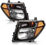 TUSDAR For Halogen Model 2005-2008 Nissan Frontier / 2005-2007 Pathfinder Headlight Assembly Black Headlamp Pair Driver and Passenger Side