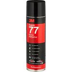 3M 7000116782 Super 77 Multi-Purpose Spray Adhesive – Quick-drying permanent spray glue for paper, fabric, plastic, metal, wood and more - 1 x 500 ml clear adhesive