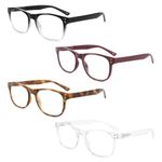 Yuluki 4 Pack Reading Glasses Blue Light Blocking for Men Women,Quality Fashion Spring Hinge Computer Readers,Anti Eyestrain/Glare Eyeglasses +2.5