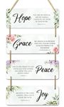 AR Creative Hope, Grace, Peace, Joy - Bible Verse Wall Hanging For Home Decoration, Bible Quotes MDF Wooden Wall Art, Bible Verse, Home, Office Decor, Wall Wood Hanger (15 inch x 11 inch)