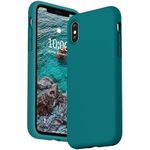 SURPHY iPhone XS Silicone Case iPhone X Case, Liquid Silicone Gel Rubber with Soft Microfiber Cloth Lining Cushion Shockproof 5.8 inch Phone Case for iPhone iPhone XS/X(2018) (Teal Blue)