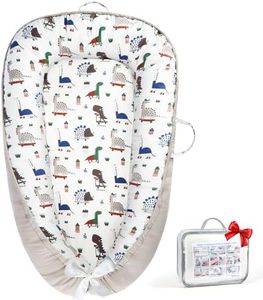 Baby Lounger - Baby Lounger for Newborn 0-24 Months, Breathable Pure Cotton Baby Nest Lounger Cover, Baby Registry Newborn Essentials Gifts, Portable Floor Tummy Time Lounger for Home & Travel