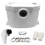 Sanitary Grinder 400W Macerator Pump, 145L/min High Efficiency Sewerage Pump, Macerator Toilet Waste Water Pump, Sewage Treatment for Laundry Toilet Sink and Bath, 4 Inlets & 1 Outlet