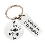 This Auntie Belongs to Personalised Engraved Keyring Aunt Birthday Gift