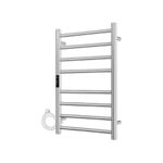MORZZE MTW-8050 Luxury Electric Towel Warmer 8 Bars 80W | SUS 304 Stainless Steel Wall Mounted Heated Towel Rack | Adjustable Temp (30-60°C) & Timer | Premium Bathroom Towel Dryer 230V