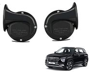 JIOKARD ATIF Windtone Skoda type Horn ATIF HORN Hyundai Creta car Sound (Low + High) Compatible dual tone (BLACK HORN) Pack of 2 (CRATE SAMPLE HORN)