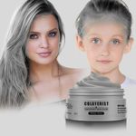 COLAYERIST Silver Gray Temporary Hair Dye Wax Washable，Temporary Hair Colour Spray for kids, Hair Makeup Paint Wax for Parties or Cosplay, Hair Coloring Products No Messy