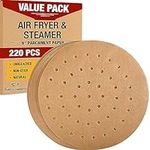 22 cm Air Fryer Round Parchment Paper Liners 220pcs, Steamer Paper by Baker’s Signature – Unbleached Bamboo Steamer Liners – Easy Cleanup, Will Not Burn or Curl, Non-Toxic & Convenient Packaging